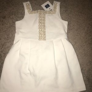 NWT Janie & Jack ivory/white gold dress Easter